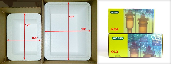 New styrofoam containers and packaging reduce waste and weight