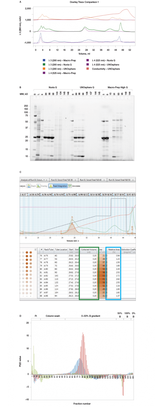 Scouting for appropriate columns for protein purification