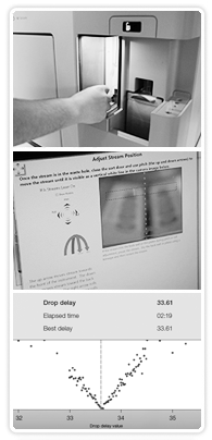 ProSort software screenshot and ProDrop feature of the S3 cell sorter.