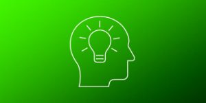 generic conference. Head with lightbulb.