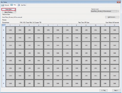 4.2 Select Create New to begin editing the plate template.