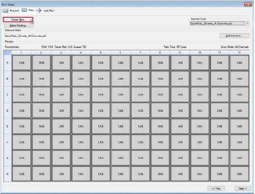 4.2 Select Create New to begin editing the plate template.