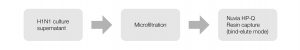 Figure 2. Workflow for purification of H1N1 influenza virus particles with Nuvia HP-Q Resin.